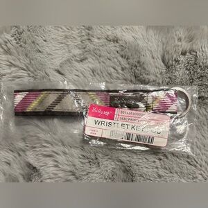 New Thirty-One hang it up wristlet key fob Painted Floral Plaid
